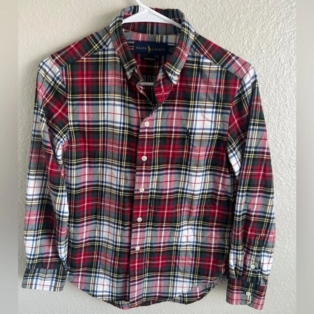 Ralph Lauren Multicolor Plaid Button Down Shirt Medium 10-12